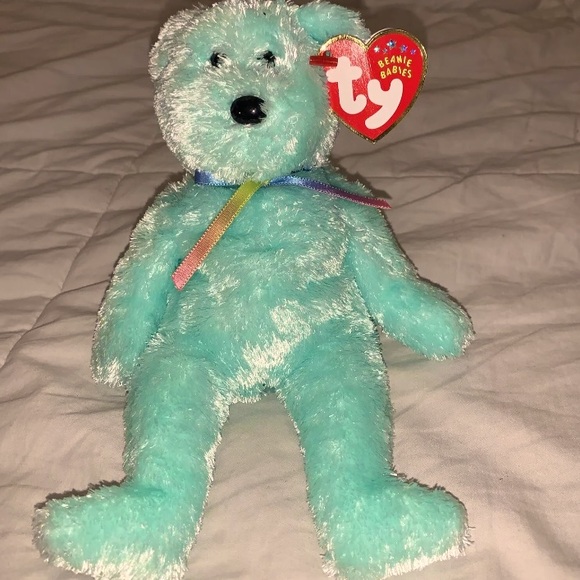 Ty Other - •10 FOR $10 BEANIE BABIES• Sherbet Green Bear - Retired - Collectible